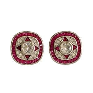 Pendientes ojo de perdiz art déco