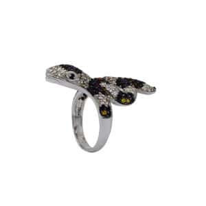 Anillo plata serpiente deslizante