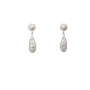 Pendientes de plata en diseño de lágrima