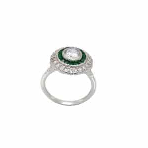 Anillo plata ojo de perdiz de forma redonda