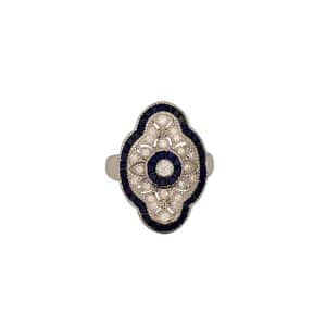 Anillo plata Ojo de Perdiz en forma oval