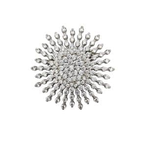 Broche de plata sol radiante con circonitas
