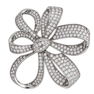 Broche lazo en plata con circonitas