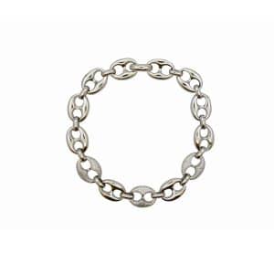 Collar de plata con eslabones de calabrote y circonitas