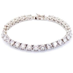 Pulsera rivière en plata con engaste en garras
