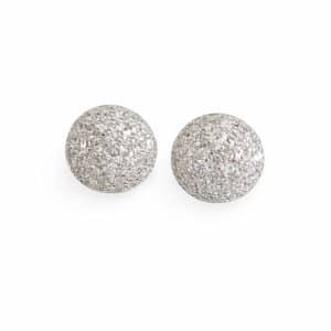 Pendientes de plata diseño botón con circonitas en pavé