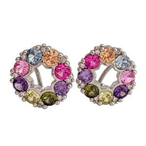 Pendientes de plata con circonitas en circular