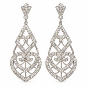Pendientes de plata y circonitas en filigrana